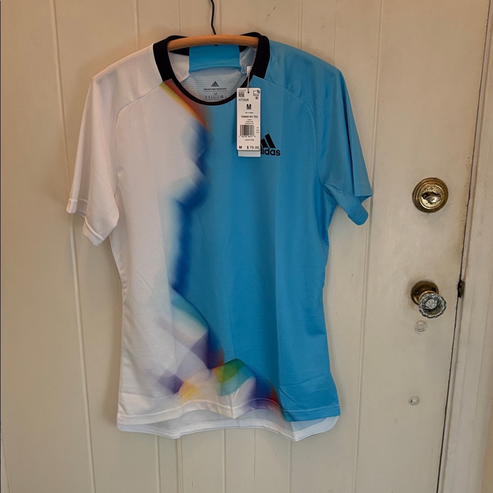 Men’s Adidas Blue and White Graphic Tee NWT